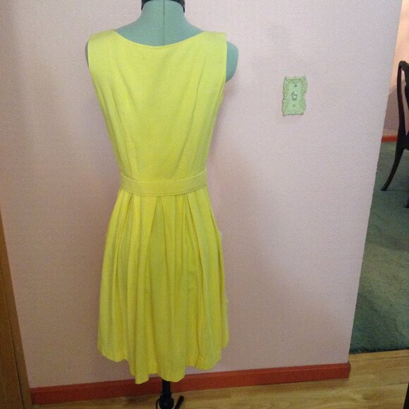 Vintage 1960s Swiss Dotted Belted Button Up Sleeveless Dress with Eyelet Pockets - Picture 4 of 7